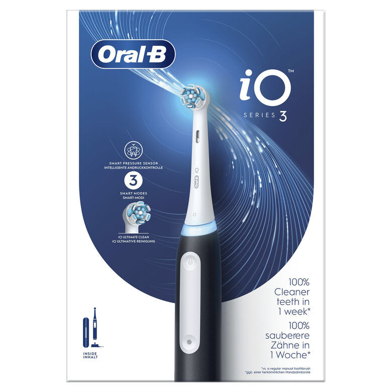 Oral-B Spazzolino Elettrico iO 3 Nero, 1 Testina