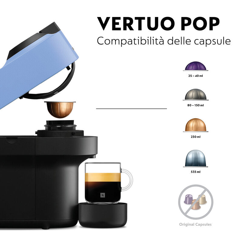 De' Longhi Vertuo Pop ENV90.A Macchina da Caffè in Capsule, Celeste