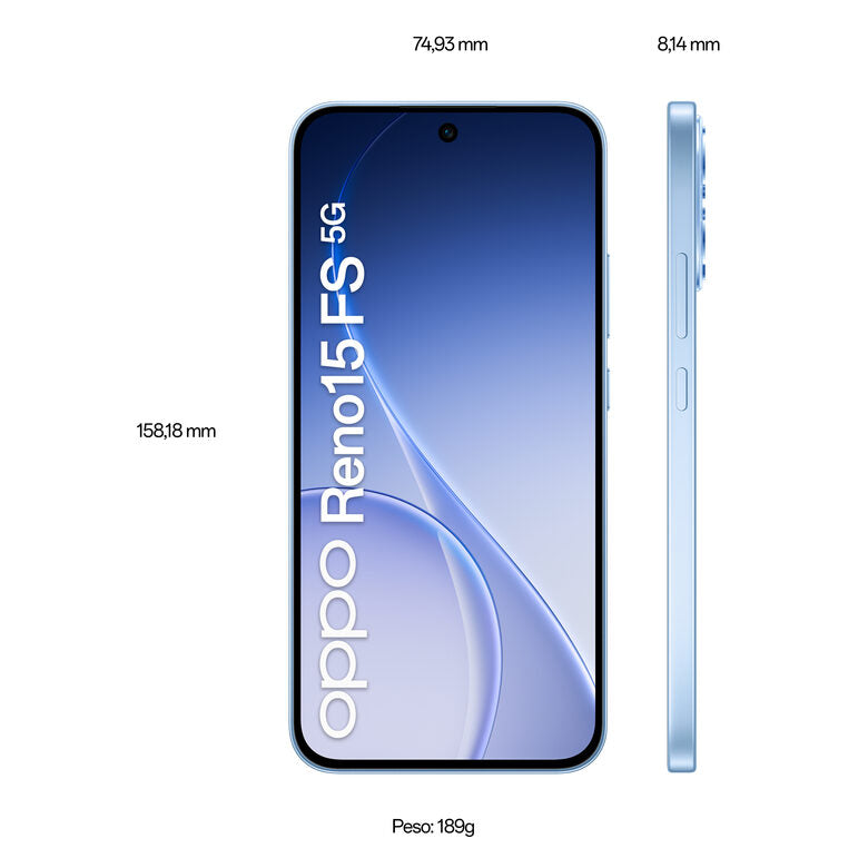 OPPO Reno15 FS Smartphone 5G Aurora Blue Box