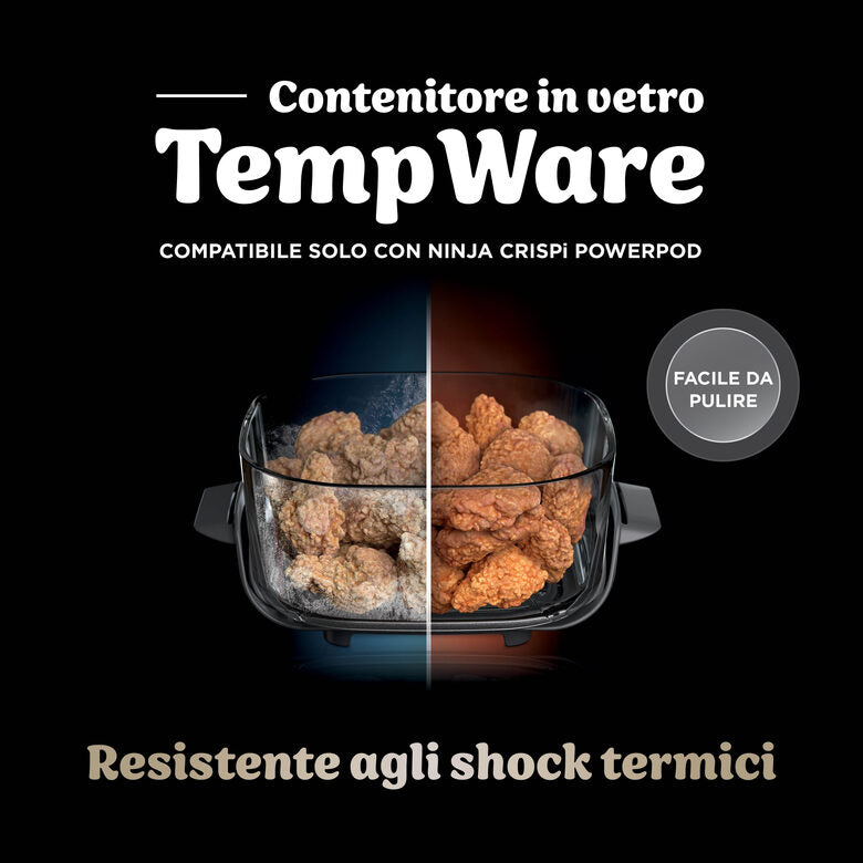 Ninja CRISPi Singolo 3,8 L 1700 W Friggitrice ad aria calda Blu, Grigio, Trasparente