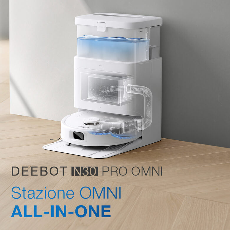 Ecovacs Deebot N30 Pro Omni 0,35 L Robot Aspirapolvere Senza sacchetto Bianco