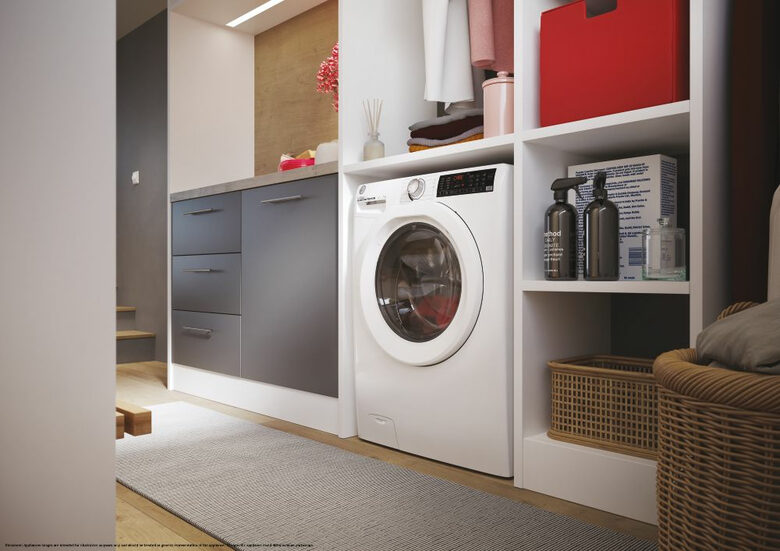 Hoover H3WP4474TAM6/1-S H-WASH 350 Lavatrice Slim A Libera Installazione 7 Kg, 1400 Giri, Classe A, Inverter, Wi-fi, Bianco