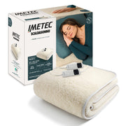 Imetec Scaldasonno Adapto Plus 100% Lana e Merino, Matrimoniale 160x150 cm, Caldo Subito, Tecnologia brevettata Adapto Plus, Sistema Sicurezza ElectroBlock, Bassi consumi, 6 Temperature, Autospegnimento 1, 3, 9 ore, Made in Italy
