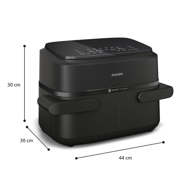 Philips Serie 1000 Airfryer con cestello flexi/doppio, friggitrice ad aria da 7.1L, 10 metodi di cottura, App per ricette NA150/00