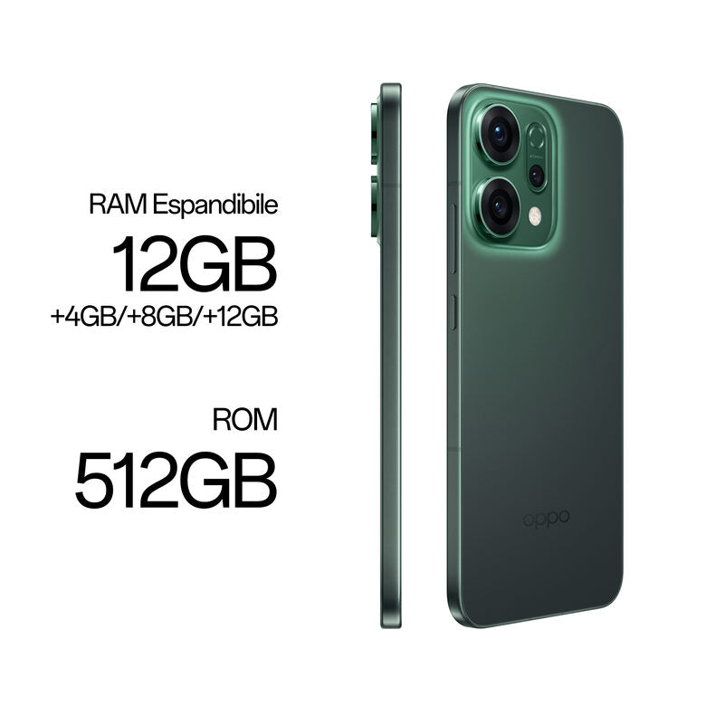 OPPO 14 5G Reno14 Smartphone 5G 16,7 cm (6.59") Doppia SIM Android 15 USB tipo-C 12 GB 512 GB 6000 mAh Verde