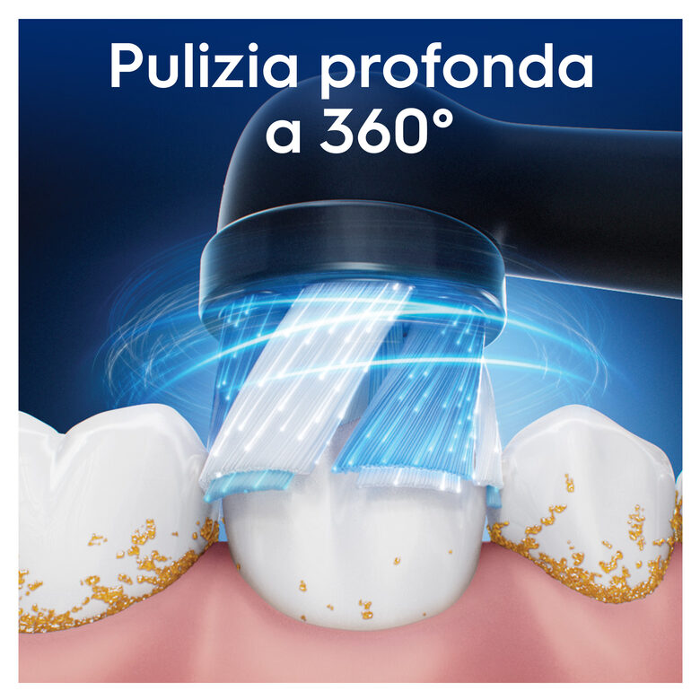 Oral-B Testine di Ricambio iO Series Ultimate Clean Black, testine rotonde di ricambio originali, con setole CrissCross per pulizia e rimozione della placca avanzate e in profondità, 3