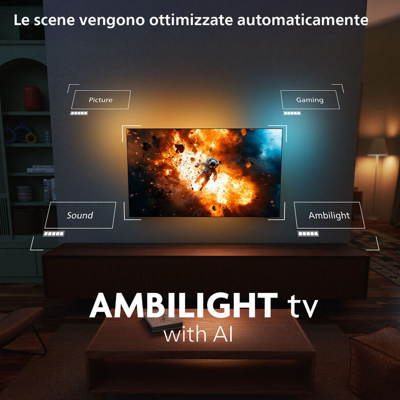 Philips Ambilight TV 65OLED770 4K UHD OLED 164cm 65" pollici Smart TV Dolby Vision and Dolby Atmos Titan OS