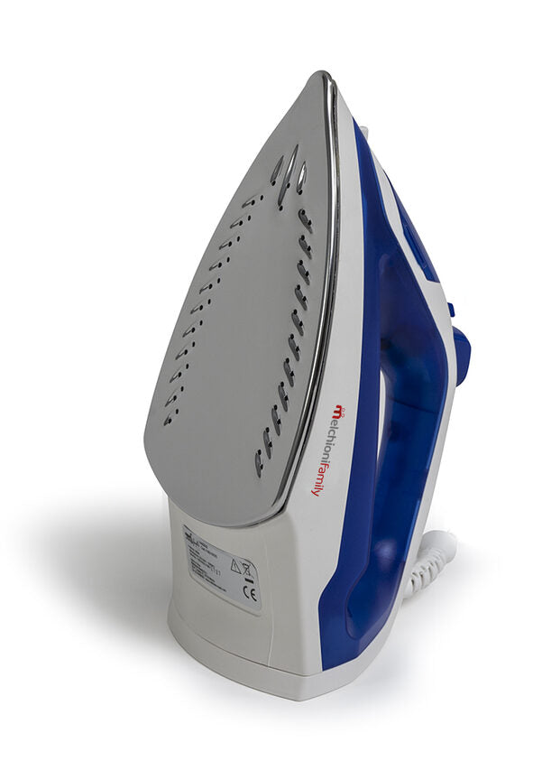Melchioni 118510025 ferro da stiro Ferro a secco Acciaio inossidabile 1800 W Blu, Bianco