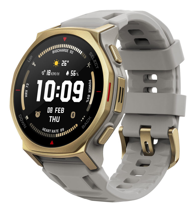 Amazfit T-rex 3 Pro 3,35 cm (1.32") AMOLED 44 mm Digitale 466 x 466 Pixel Touch screen Grigio Oro Wi-Fi GPS (satellitare)