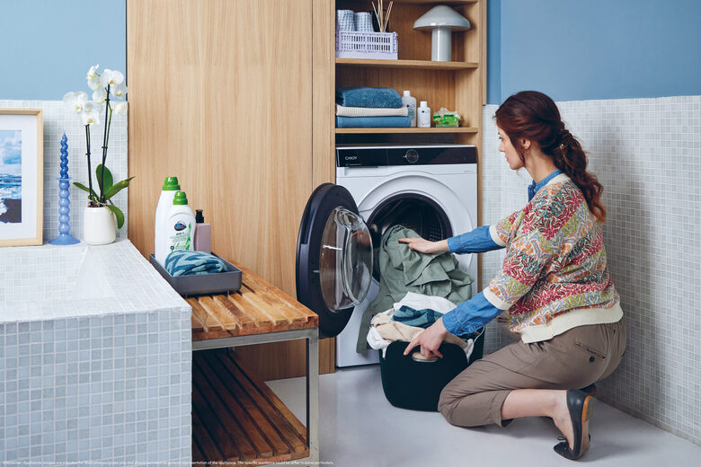 Candy BWS 4128B8-S Lavasciuga A Libera Installazione 12 Kg, 1400 Giri, ProWash&Dry, Proactive Ecowash, Candy Clean Shields, Soft Drum, Classe D, Bianco