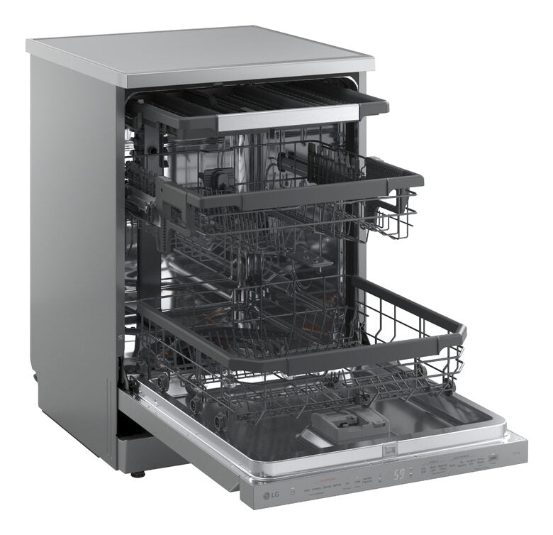LG DF375HVS Lavastoviglie libera installazione, Classe A, 14 Coperti, Vapore, WI-FI, Grigia