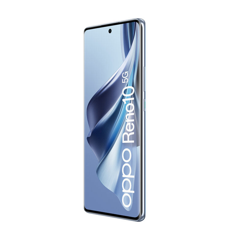 OPPO Reno Smartphone 5G, AI Tripla fotocamera 64+32+8MP, Selfie 32MP, Display 6.7" 120HZ AMOLED, 5000 mAh, RAM 8GB (Esp. fino 16GB) + ROM 256GB, [Versione Italia], Colore Ice Blue