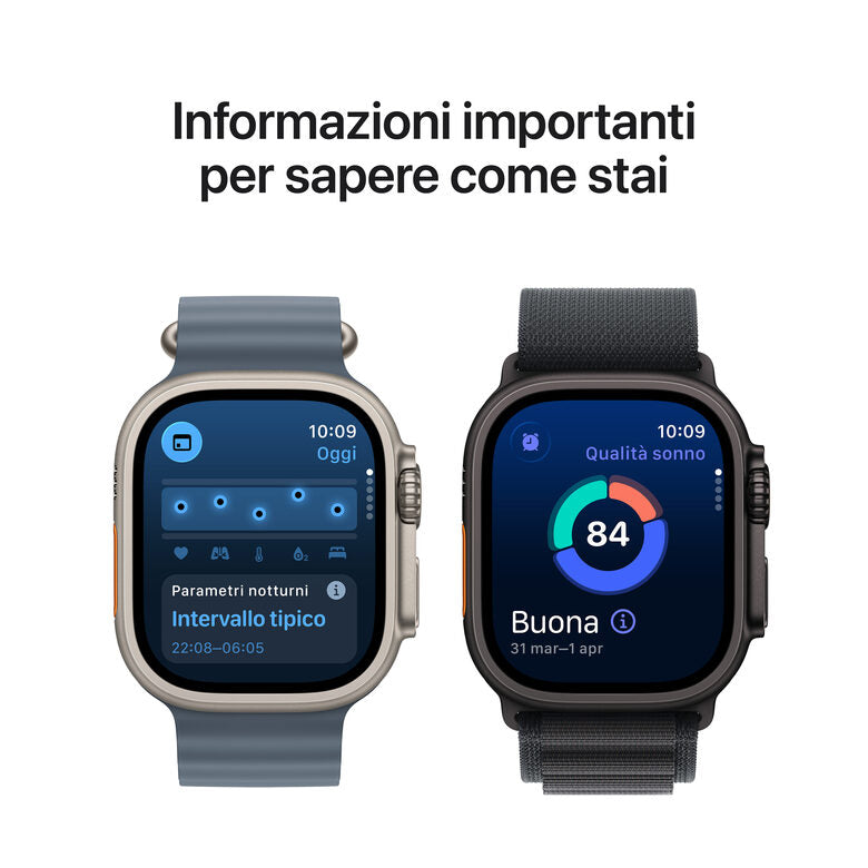 Apple Watch Ultra 3 GPS + Cellular 49mm Cassa Titanio Nero con Alpine Loop Nero- Medium