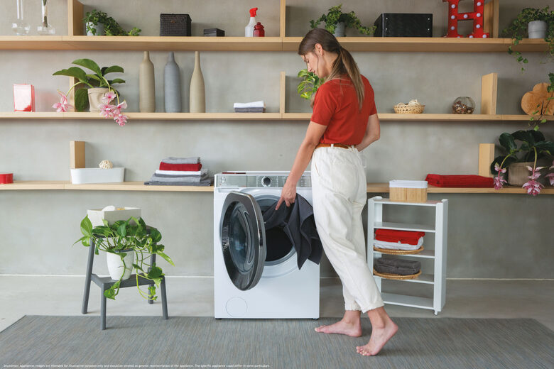 Hoover H5WPB610AMBC8-S H-WASH 550 Lavatrice A Libera Installazione 10 Kg, 1600 Giri, Power Care System, Auto Care, Steam Care Pro, Classe A, Bianco