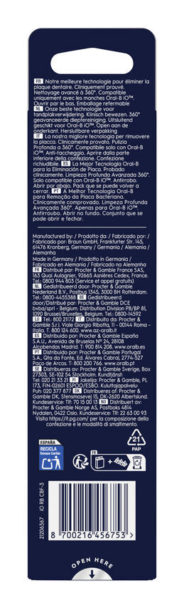 Oral-B Testine di Ricambio iO Series Ultimate Clean Black, testine rotonde di ricambio originali, con setole CrissCross per pulizia e rimozione della placca avanzate e in profondità, 3