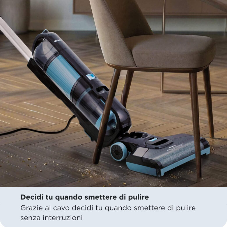 Ariete 2487 Aquaforce Easy Wash&Vacuum, Lavapavimenti con filo, 600W, Aspira e lava, Due serbatoi, Funzione autopulizia