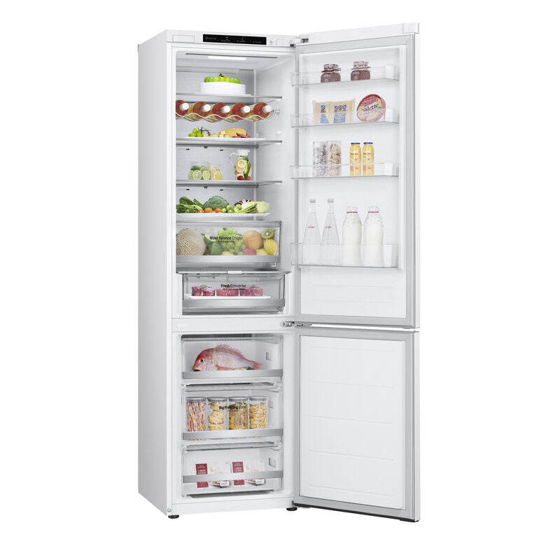 LG GBV5240DSW Frigorifero combinato, Classe D, 387L, Fresh Converter, Porte piatte, Bianco