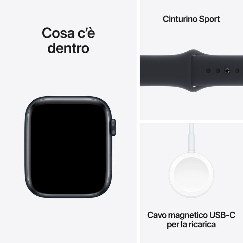 Apple Watch SE GPS + Cellular Cassa 44mm in Alluminio Mezzanotte con Cinturino Sport Mezzanotte - M/L