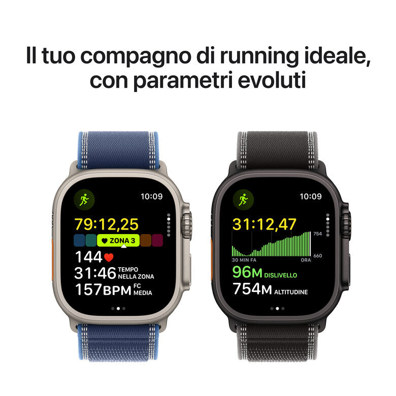 Apple Watch Ultra 3 GPS + Cellular 49mm Cassa Titanio Nero con Alpine Loop Nero- Medium