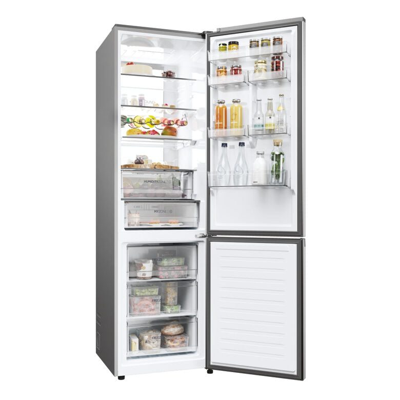 Haier HDPW7620ANPK 2D 60 Serie 7 Pro Frigorifero Combinato A Libera Installazione, No Frost, Tecnologia Haier Air Surround, Led Daylight, Classe A, Acciaio Inox