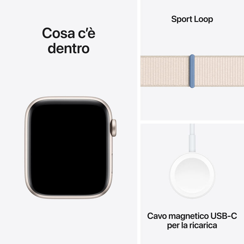 Apple Watch SE GPS Cassa 44mm in Alluminio Galassia con Cinturino Sport Loop Galassia