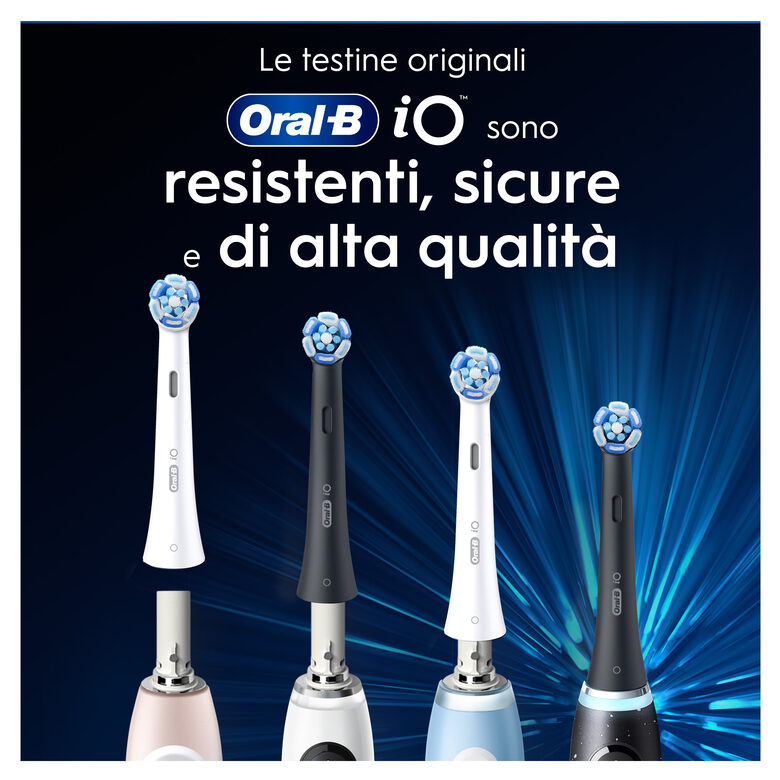 Oral-B Testine di Ricambio iO Series Ultimate Clean, Testine Rotonde Originali, Setole CrissCross per pulizia e rimozione della placca avanzate e in profondità. 3 Testine