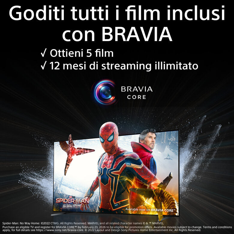 Sony KD-55X75WL Televisione Smart TV 55 Pollici Led 4K Hdr Google TV Bravia Core Narrow Bezel Design