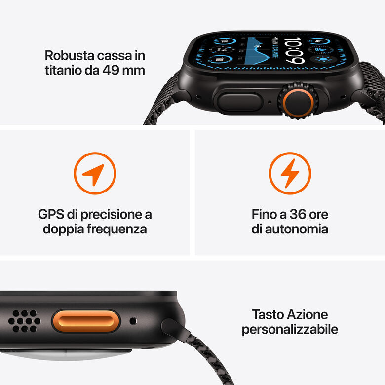 Apple Watch Ultra 2 GPS + Cellular 49mm Cassa in Titanio con Tan Alpine Loop - Medium