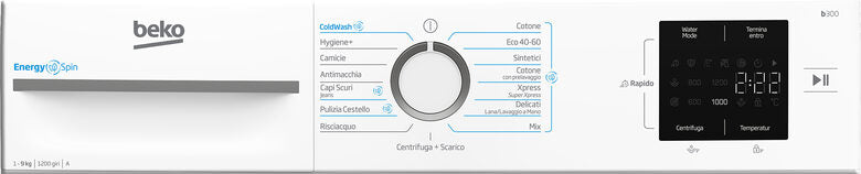 Beko BMWU3921W: Lavatrice EnergySpin 9kg, Classe A, 1200giri