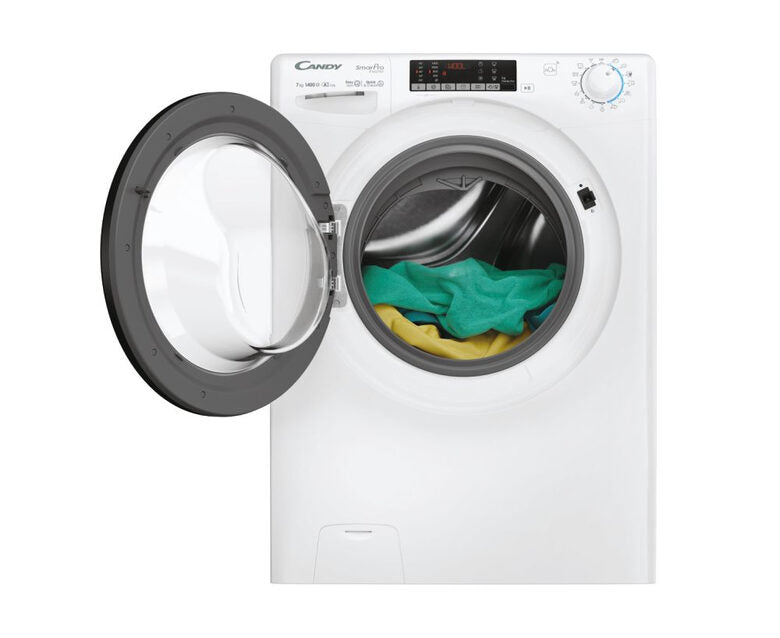 Candy CSO4474TWMB6/1-S Lavatrice A Libera Installazione 7 Kg, 1400 Giri, Smart Pro Inverter, Snap&Wash, Quick&Clean, Classe A, Bianco