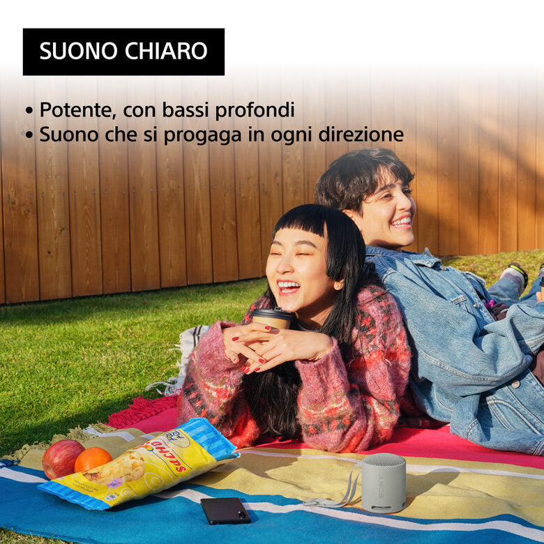Sony SRS-XB100 - Speaker Wireless Bluetooth, portatile, leggero, compatto, da esterno, da viaggio, resistente IP67 impermeabile e antipolvere, batteria da 16 ore, cinturino versatile, chiama