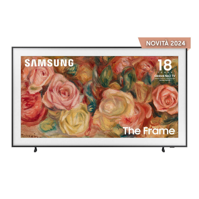Samsung QE75LS03DAUXZT Televisione Smart TV 75 Pollici Qled 4K The Frame Black Matte Display Processore Quantum 4K Modern Frame Design Dolby Atmos