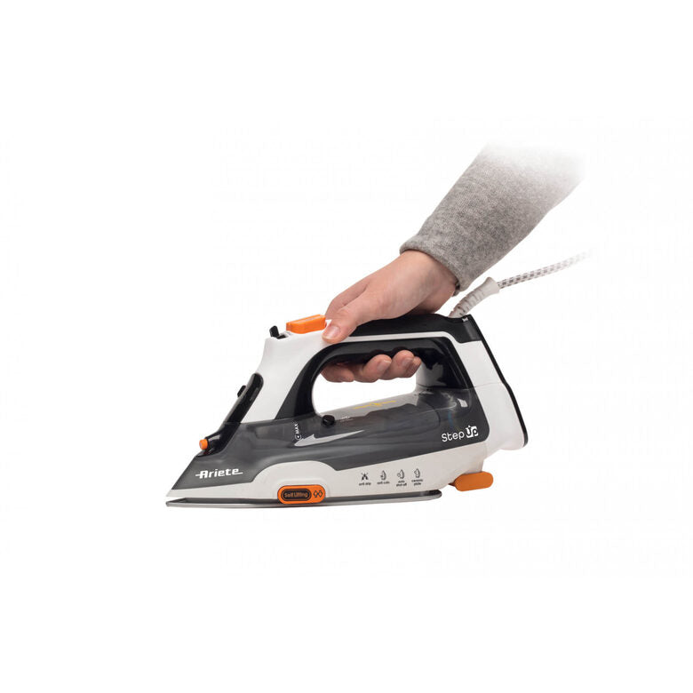 Ariete 6190 Step UP, Ferro da stiro intelligente, Piedini intelligenti, Piastra in ceramica Ultraglide con 57 fori, Serbatoio 320ml, 2400W, Vapore continuo 30g/min