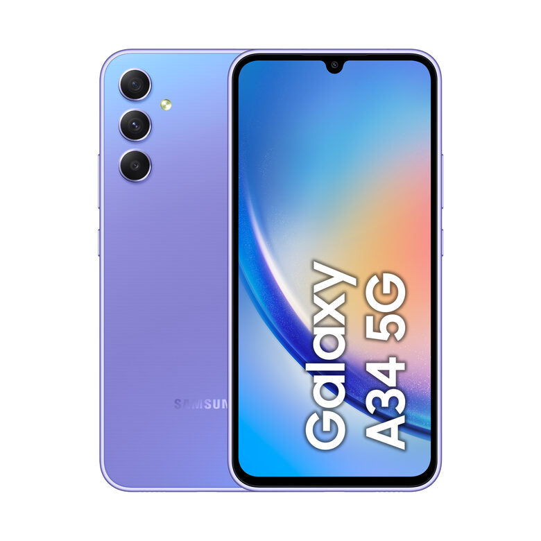 Samsung Galaxy A34 5G Display FHD+ Super AMOLED 6.6”, Android 13, 8GB RAM, 256GB, Doppia SIM, Batteria 5.000 mAh, Awesome Violet