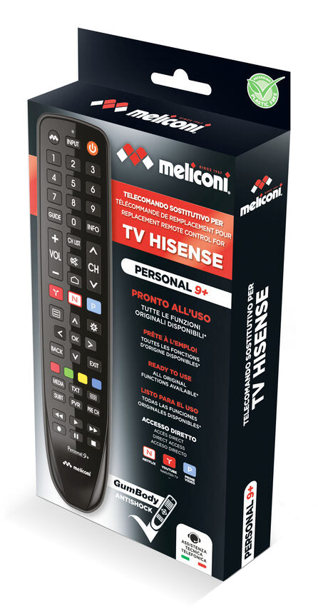 Meliconi Gumbody Personal 9+, Telecomando per TV HISENSE