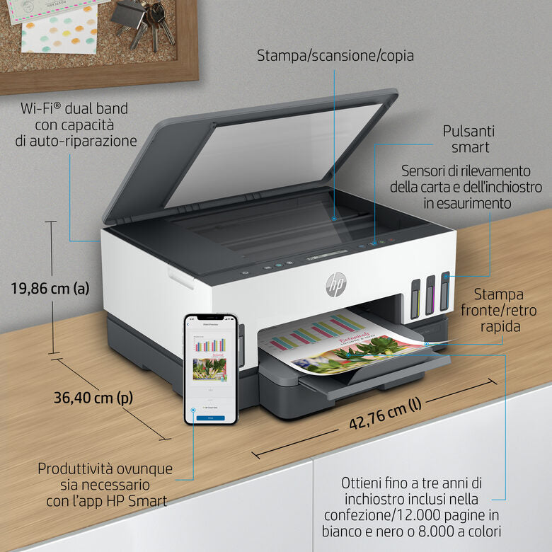 HP Smart Tank 7005 Wireless All-in-One Colore Stampante, Stampa fronte/retro; fotocopiatrice, scanner