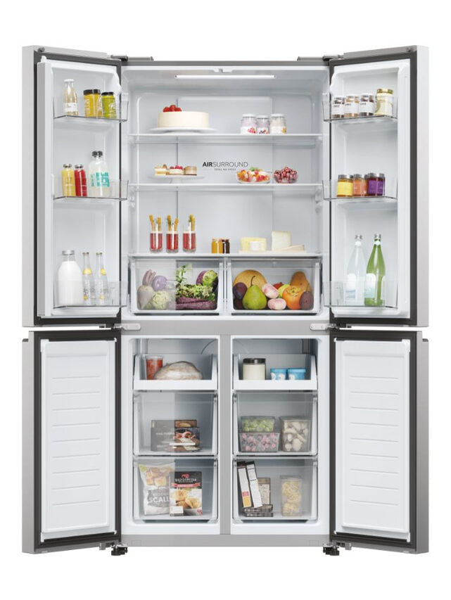 Haier HCR3818ENMM Cube 83 Serie 3 Frigorifero Side By Side Libera Installazione 467 L E Platino Stainless steel