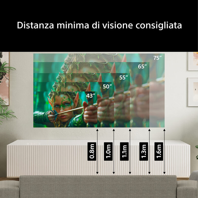 SONY Smart TV LED 75" BRAVIA 2 II S25M2 4K UHD Wi-Fi Nero