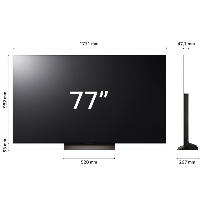 LG Oled77C44LA Televisione Smart TV 77" Pollici Oled Evo 4K Serie C4 Dolby Vision