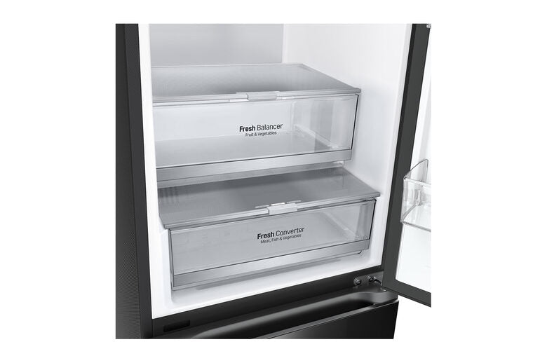 LG GBB72BM9DQ Frigorifero combinato, Classe D, 387L, Wi-Fi, Wine Rack, Porta in vetro,Nero