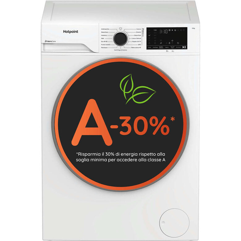 Hotpoint Ariston HB 123 CARE IT Délica Lavatrice A Libera Installazione 12 Kg, 1300 Giri, Motore Inverter, Pethair Care, Classe A, Bianco