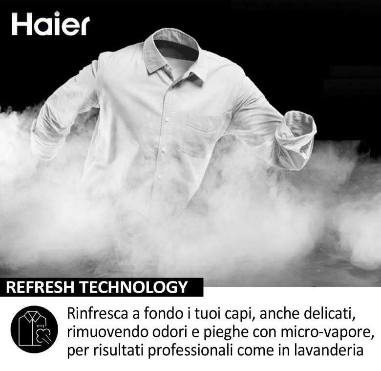 Haier HW80-BP14929A-S I-Pro Serie 1 Lavatrice A Libera Installazione 8 Kg, 1400 Giri, AI Power Drive Inverter Motor, Pillow Drum, Classe A, Bianco