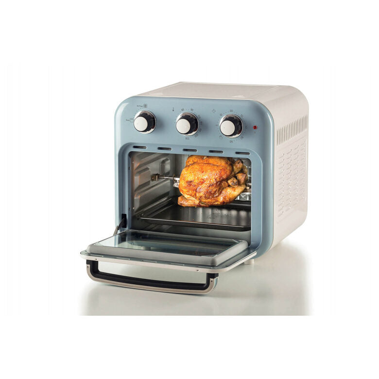 Ariete 4632 Friggitrice ad aria e forno Vintage, 1400W, 2in1, Capacità 16L, Accessori inclusi, Timer 60 minuti, Doppio vetro, Celeste