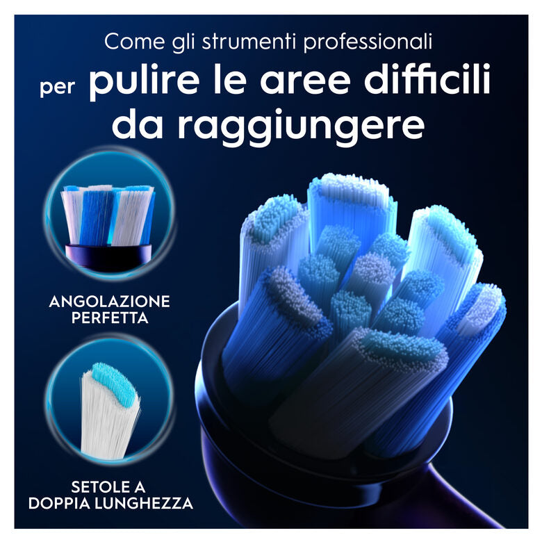 Oral-B Testine di Ricambio iO Series Ultimate Clean Black, testine rotonde di ricambio originali, con setole CrissCross per pulizia e rimozione della placca avanzate e in profondità, 3