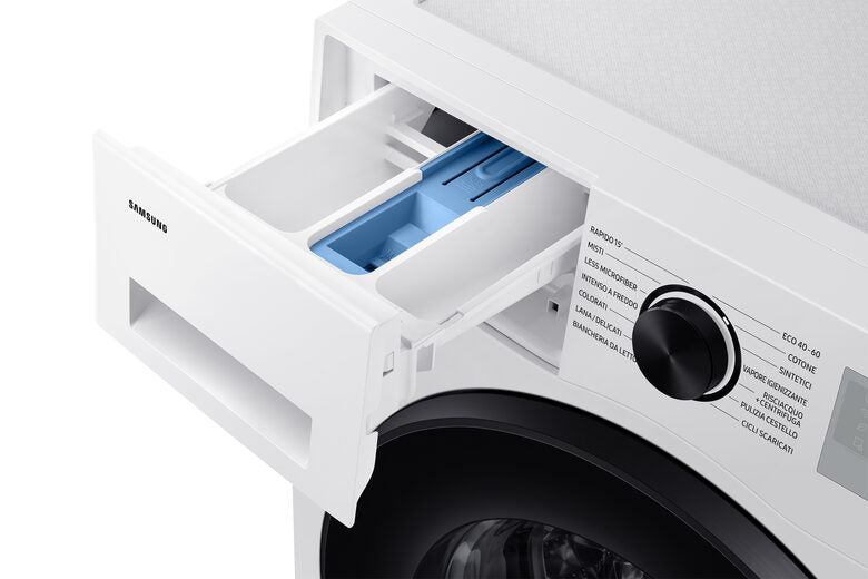 Samsung WW90CGC04DAHET Lavatrice A Libera Installazione 9 Kg, 1400 Giri, Crystal Clean™, SmartThings AI Energy Mode, Ecobubble™, Vapore Igienizzante, Classe A, Bianco