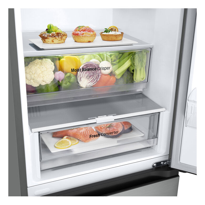 LG GBV3100DPY Frigorifero combinato | Classe D, 344L | Door Cooling, Linear Cooling, Fresh Converter, Smart Diagnosis, No Frost | ArgentoFrigorifero combinato | Classe D, 344L | Door Cooling