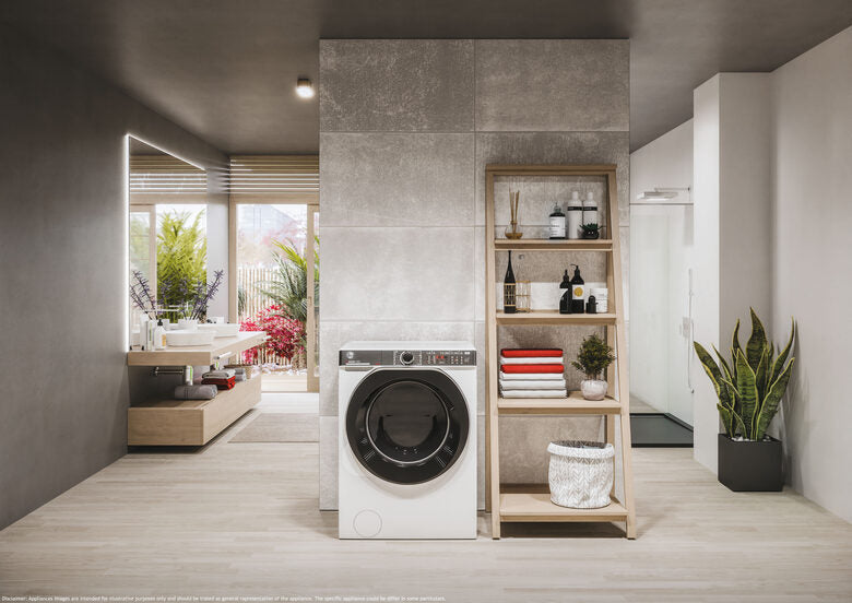 Hoover H5WPB610AMBC8-S H-WASH 550 Lavatrice A Libera Installazione 10 Kg, 1600 Giri, Power Care System, Auto Care, Steam Care Pro, Classe A, Bianco