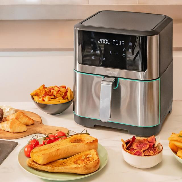 Cecotec 04984 friggitrice Singolo 8 L Indipendente 1800 W Friggitrice a basso contenuto di grassi Nero, Stainless steel