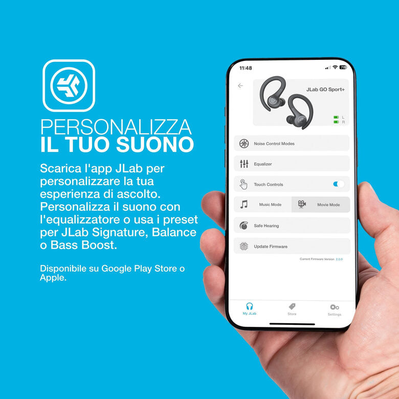 JLab Go Air Sport True Wireless Auricolare True Wireless Stereo (TWS) A clip Bluetooth Grafite
