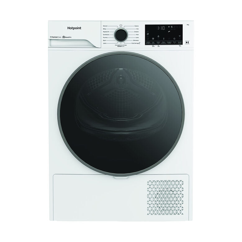 Hotpoint Ariston HPT 96D BS IT Asciugatrice A Libera Installazione 9 Kg, Pompa Di Calore Délica, PetHairCare, Classe A, Bianco